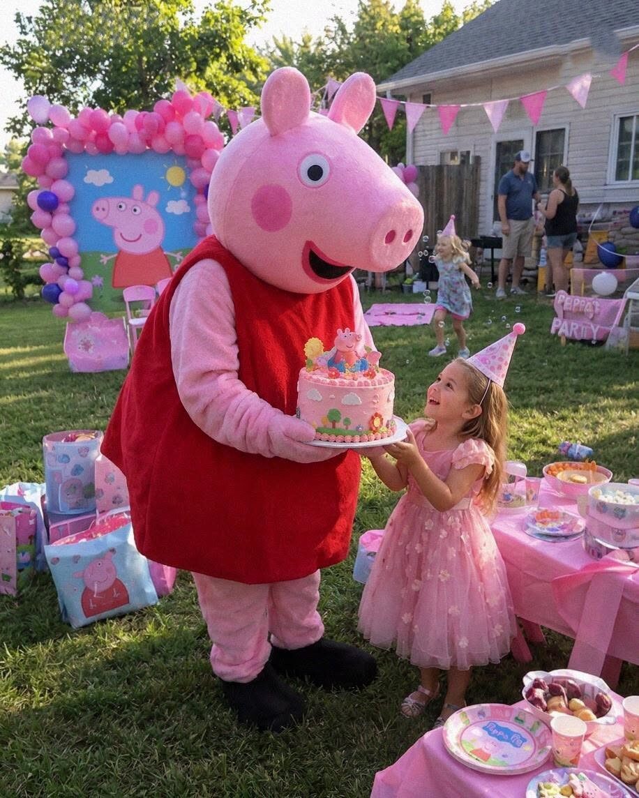 Założyłem kostium Peppy Pig, żeby zaskoczyć moją 5-letnią córkę – ale chociaż moja żona myślała, że ​​jestem tylko zabawiaczem, usłyszałem, jak mówi: „On nadal uważa, że ​​nasze małżeństwo jest prawdziwe”
