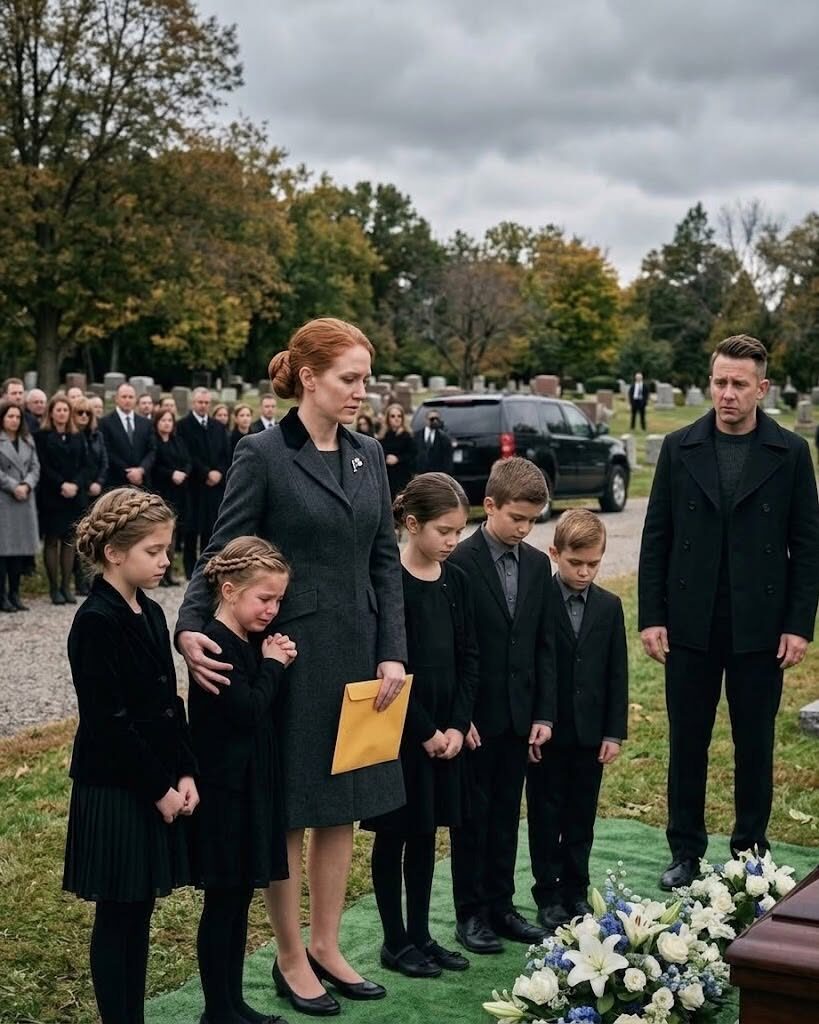 Weszłam na pogrzeb rodzinny mojego byłego męża z piątką dzieci… Kiedy zobaczył swoją twarz w każdym dziecku, kobieta, która nas złamała, zrozumiała, że jej sekret się skończył