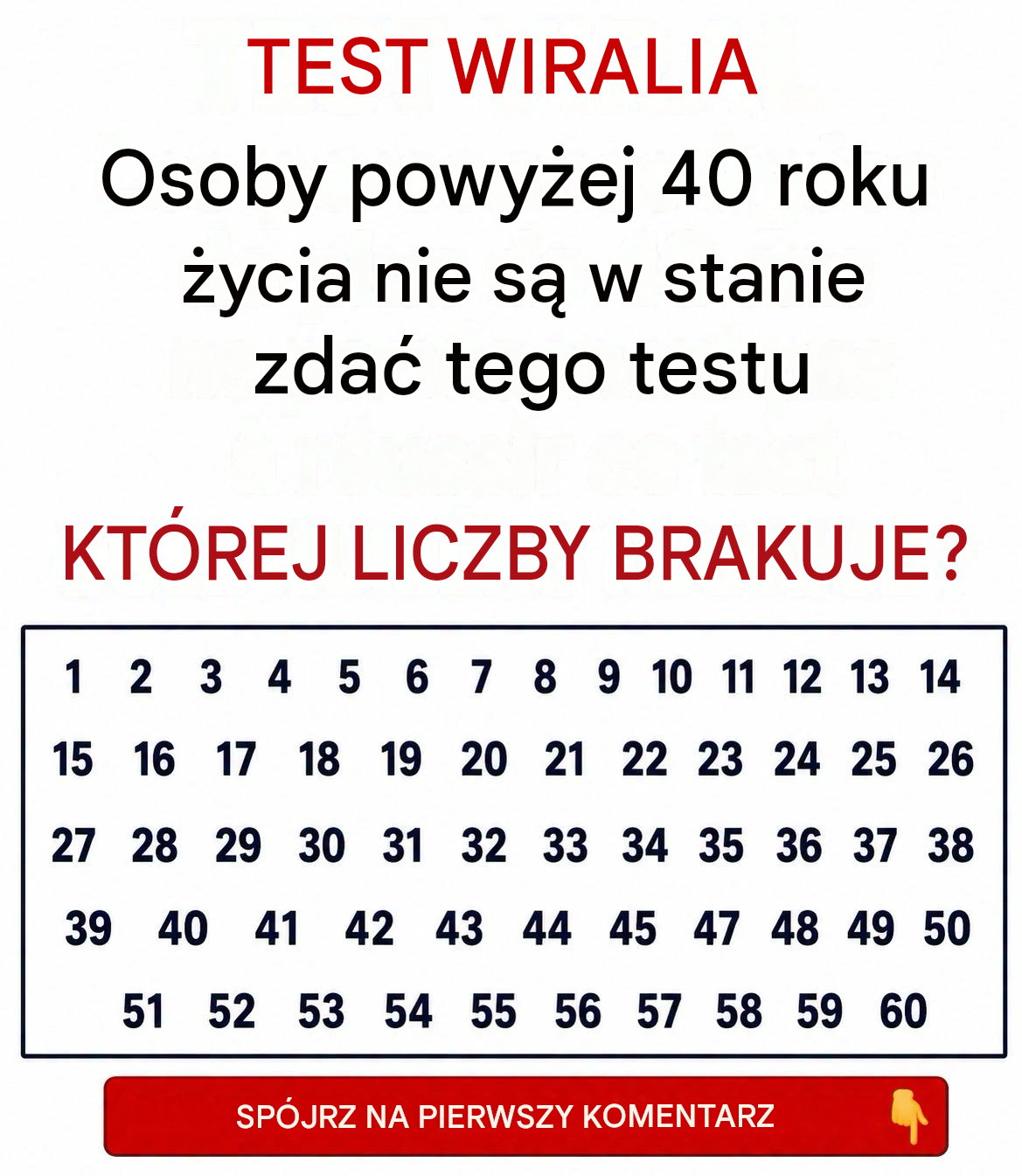 Jaka jest brakująca liczba? Łamigłówka logiczna, która wciąga wszystkich