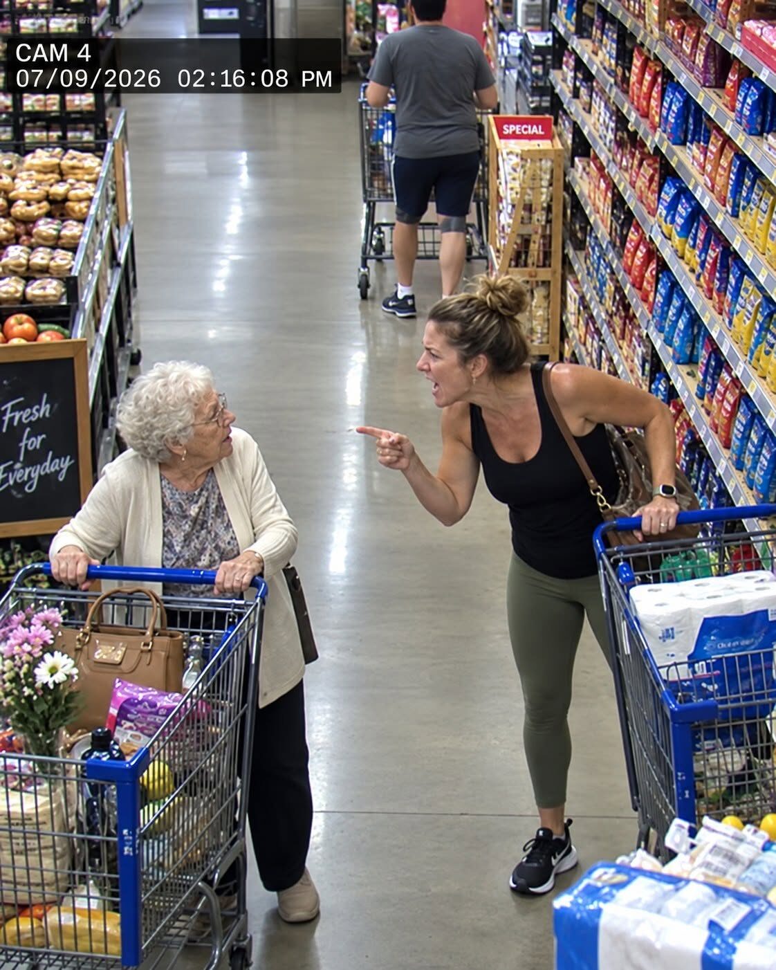 Pewna kobieta upokorzyła moją 83-letnią matkę przy kasie, na oczach wszystkich. Ale wtedy kasjerka spojrzała jej prosto w oczy, zamknęła kasę i oznajmiła: „Nikt stąd nie wyjdzie”. To, co się stało, przeraziło wszystkich.