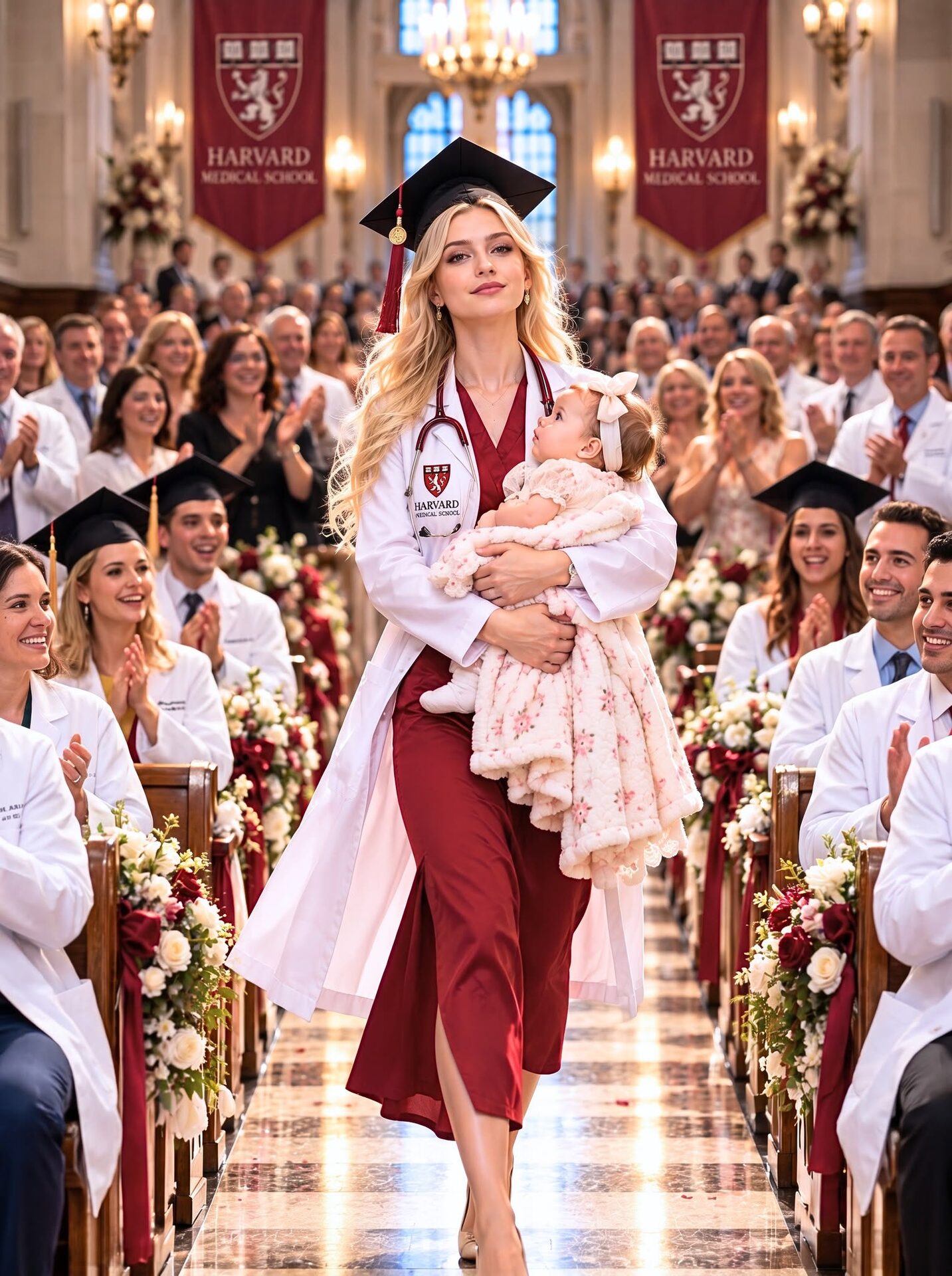 Cała widownia oniemiała, gdy moja 17-letnia córka szła w kierunku sceny wręczenia dyplomów Harvard Medical School, niosąc wcześniaka. Z sektora VIP babcia dziecka, miliarderka, szyderczo zachichotała: „Zupełnie jak jej matka. Nic tylko śmieci z getta”. Ale to, co zrobiła moja córka, zaszokowało wszystkich i sprawiło, że w pawilonie zapadła całkowita cisza.